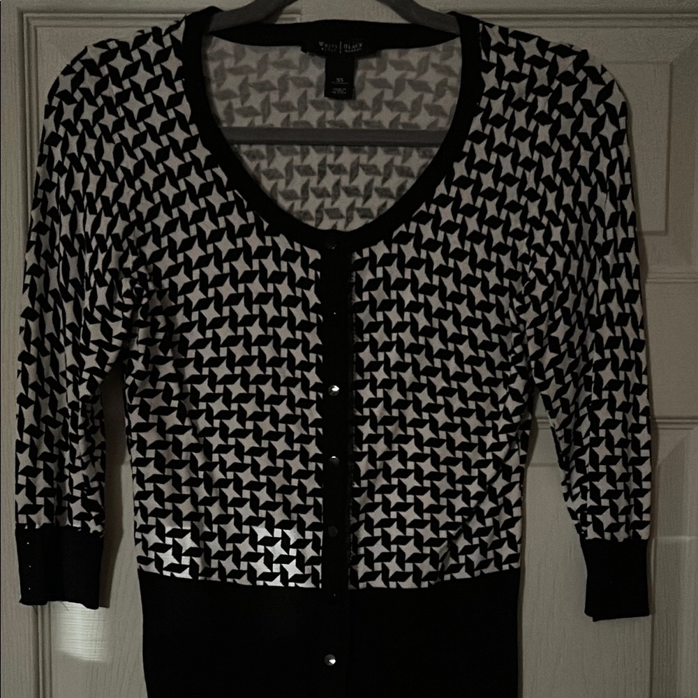 Black and White Patterned Cardigan